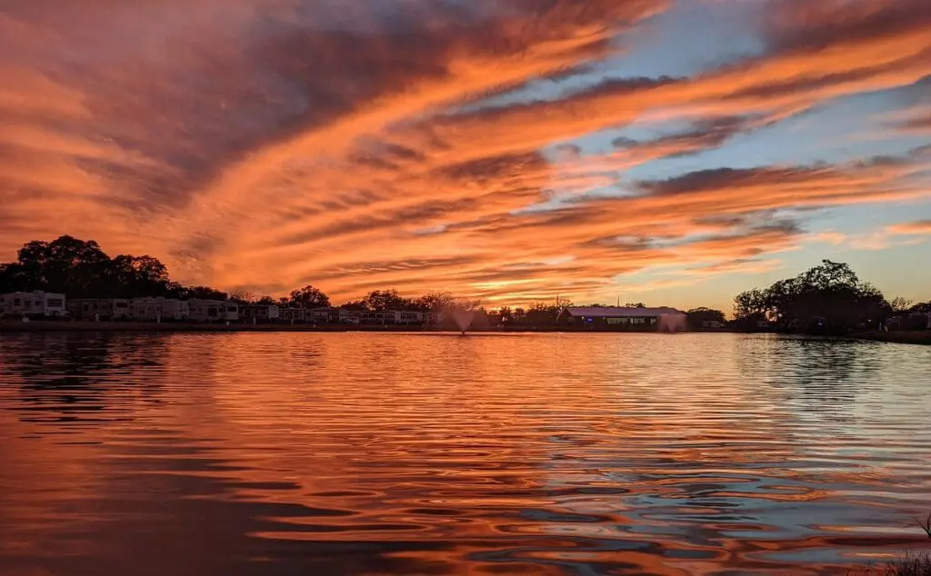 Digital resource guide for full time rvers, writers, digital nomads, and mobile teleworkers - 2025 9 sunset, pond, water